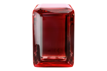 Carmine glass case isolated on transparent background