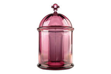 Carmine glass case isolated on transparent background