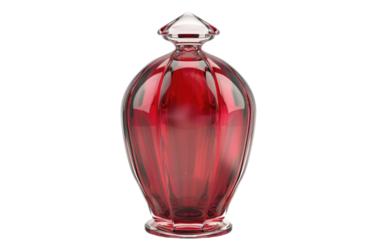 Carmine glass case isolated on transparent background