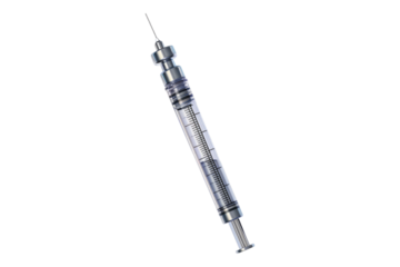 Carpool syringe for anesthesia in dentist isolated on transparent background
