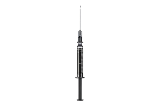 Carpool syringe for anesthesia in dentist isolated on transparent background