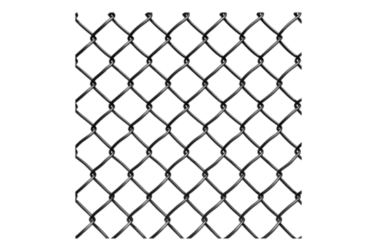Chain link fence with realistic wire isolated on transparent background - Powered by Adobe