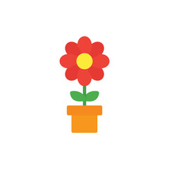 flowers icon color or logo illustration flat color style	