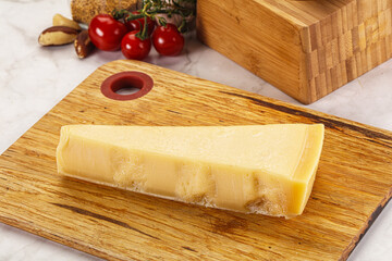 Hard parmesan cheese piece triangle