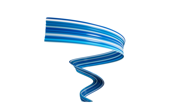 Beautiful blue ribbon 3d illustration
