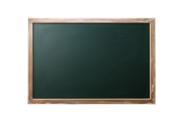 Blank green chalkboard, school and teaching concept.
