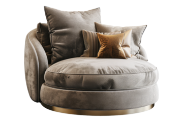 Chic seating option for the modern living isolated on transparent background