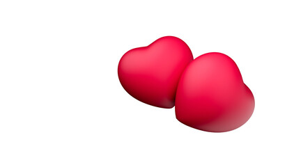 Red 3D heart symbol realistic illustration . 3d illustration
