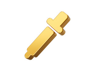 Golden metal Color Dropper or picker 3d icon object 3d illustration.
