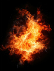 Fototapeta premium A Dramatic and Intense Burst of Fiery Flames Illuminating the Darkness with Brilliant Light