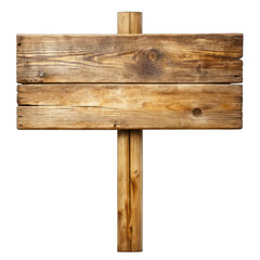 Old wooden empty board isolated on transparent background