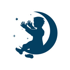 Child dreams logo designs concept vector, Kids Education logo symbol, Children Reaching star logo template