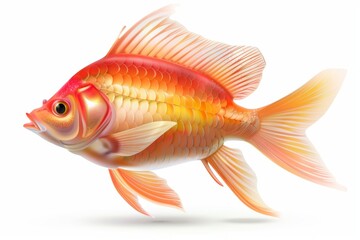 Fototapeta premium Fish 3d realistic icon, mackerel draw shape, fishing symbol, tuna silhouette, salmon sign, color fish