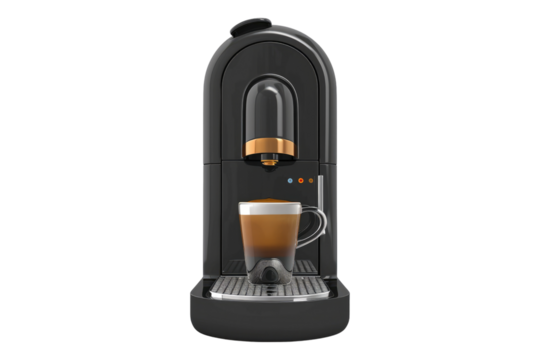 Coffee pod machine isolated on transparent background