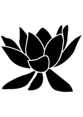 Flower | Black Lotus | Floral | Flower Ornament | Lotus Flower | Lotus flower icon | Floating Flower | Flower Pond | Original Illustration | Vector and Clipart | Cutfile and Stencil