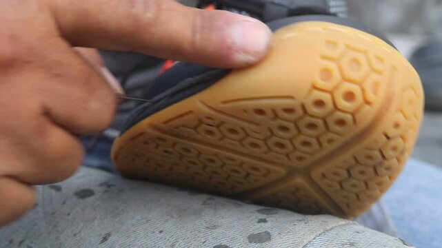 repair sports shoe soles for reuse