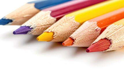 Color pencils isolated on white background symbolize education and back to school theme