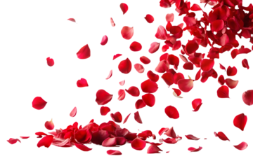 Rose petals on a transparent background, png