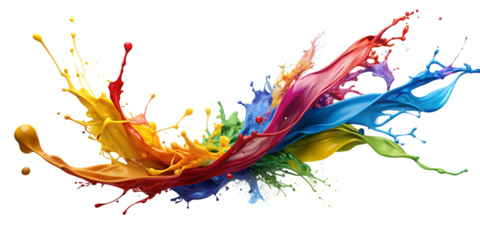 Paint splashes on a transparent background, png