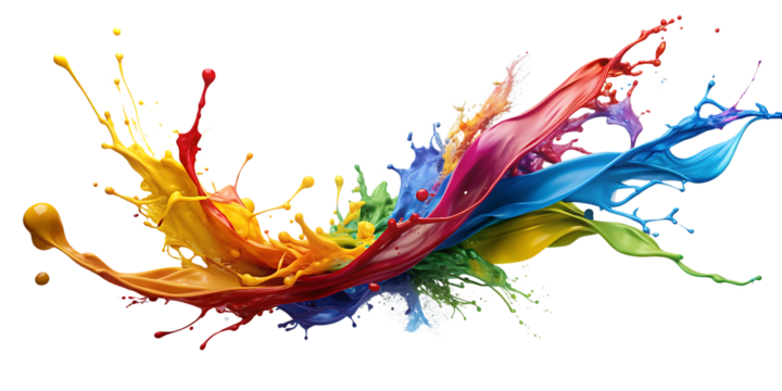 Paint splashes on a transparent background, png