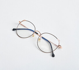 Round glasses isolated on a white background for applying to a portrait