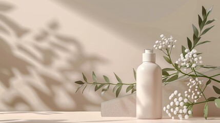 Mockup of lotion for female skin