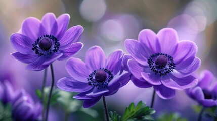 Beautiful Spring Flower the Purple Anemone Coronaria