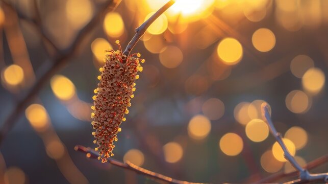 Beauty of Saccharum spontaneum Catkin at dusk