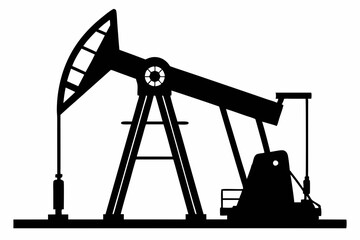 Oil pump jack Silhouette Vector art, Pump jack black Clip art, petrol pumpjack flat vector icon

