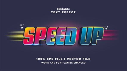 editable speed up text effect.typhography logo