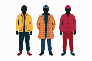 Set of man standing in different poses 