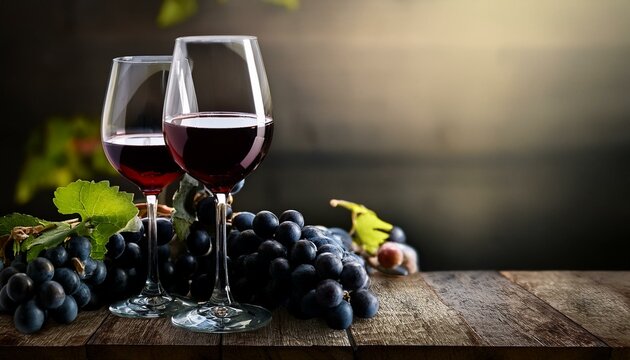 A sophisticated wine retirement party invitation mockup featuring two glasses of deep red wi - Powered by Adobe