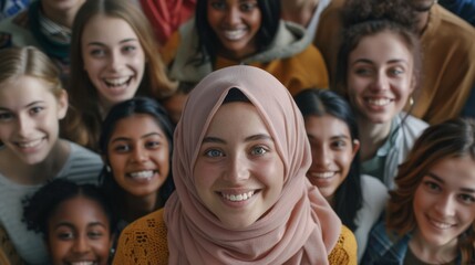Obraz premium Happy smiling multicultural diversity people