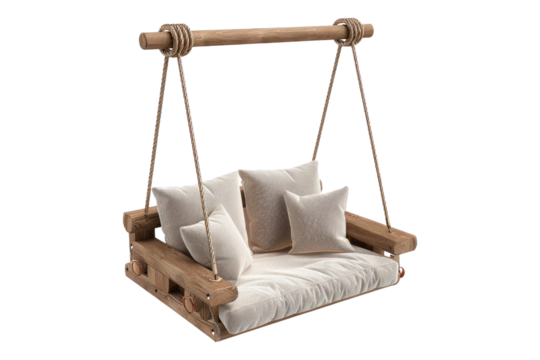 Comfortable modern swing isolated on transparent background