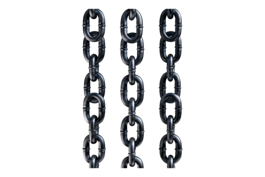 Connecting chains isolated on transparent background