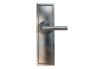 contemporary stainless door knocking device isolated on transparent background