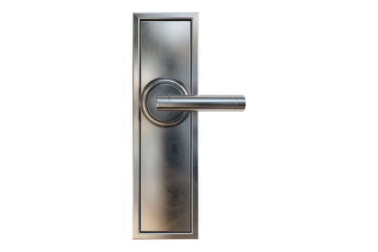contemporary stainless door knocking device isolated on transparent background