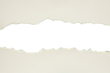 Fototapeta premium Gray ripped paper torn edges strips isolated on white background