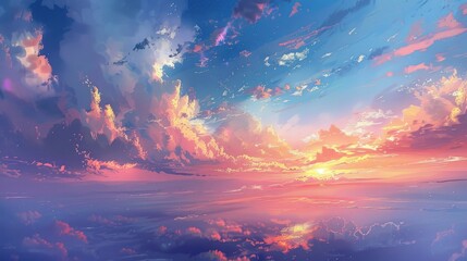 Fototapeta premium Gorgeous morning sky at dawn