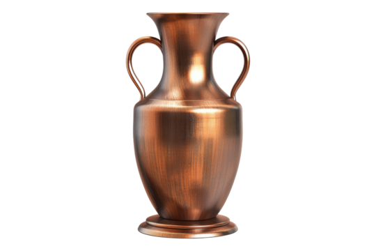 Cooper vase isolated on transparent background