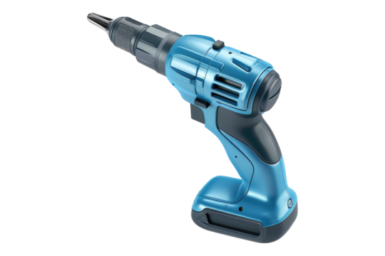 Cordless electric screwdriver isolated on transparent background