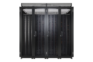 Data center esential isolated on transparent background