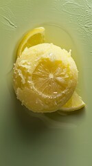 Lemon sorbet, top view