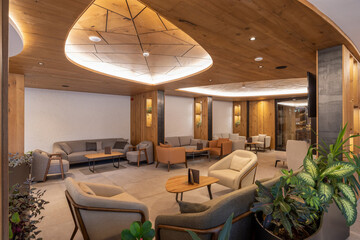 Interior of a luxury hotel lobby