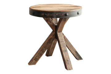 Distinctive farm house bench isolated on transparent background