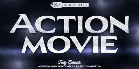 Dark Cinematic Action Movie Vector Editable Text Effect Template