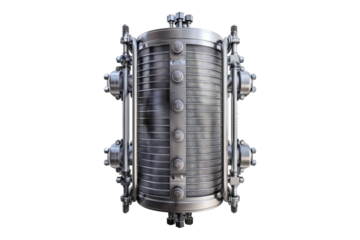 Durable industry heat exchanger isolated on transparent background