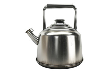 Obraz premium Durable steel camping kettle isolated on transparent background