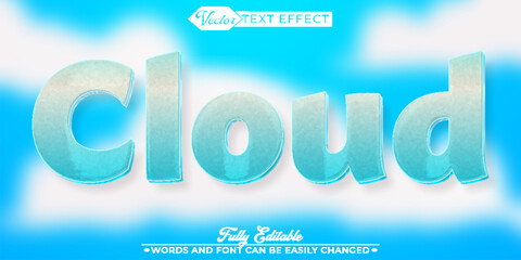 Cartoon Cloud Vector Editable Text Effect Template