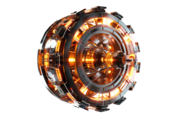 Efficient nuclear fusion technology isolated on transparent background